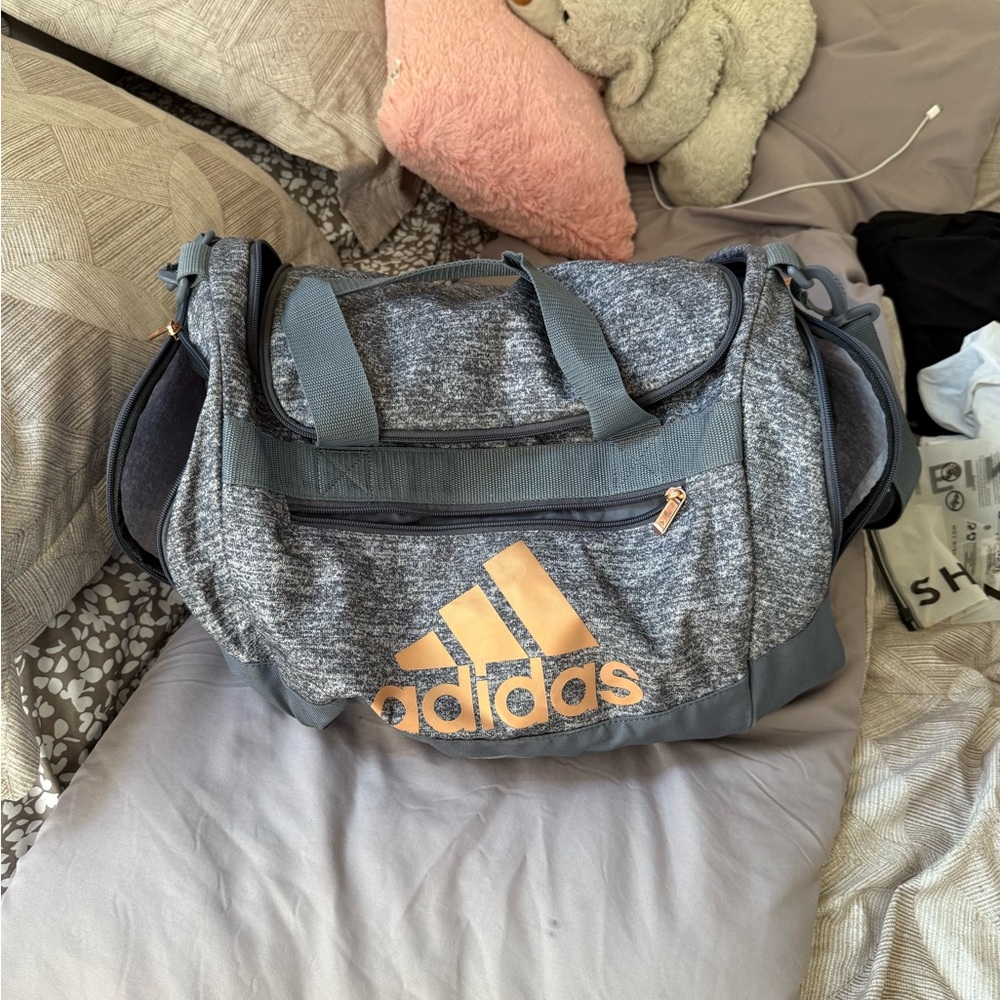Adidas Gray and Gold Men's Duffel Bag